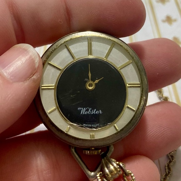 🍀 3/$15 Vintage Webster Swiss Watch Necklace - Picture 2 of 6